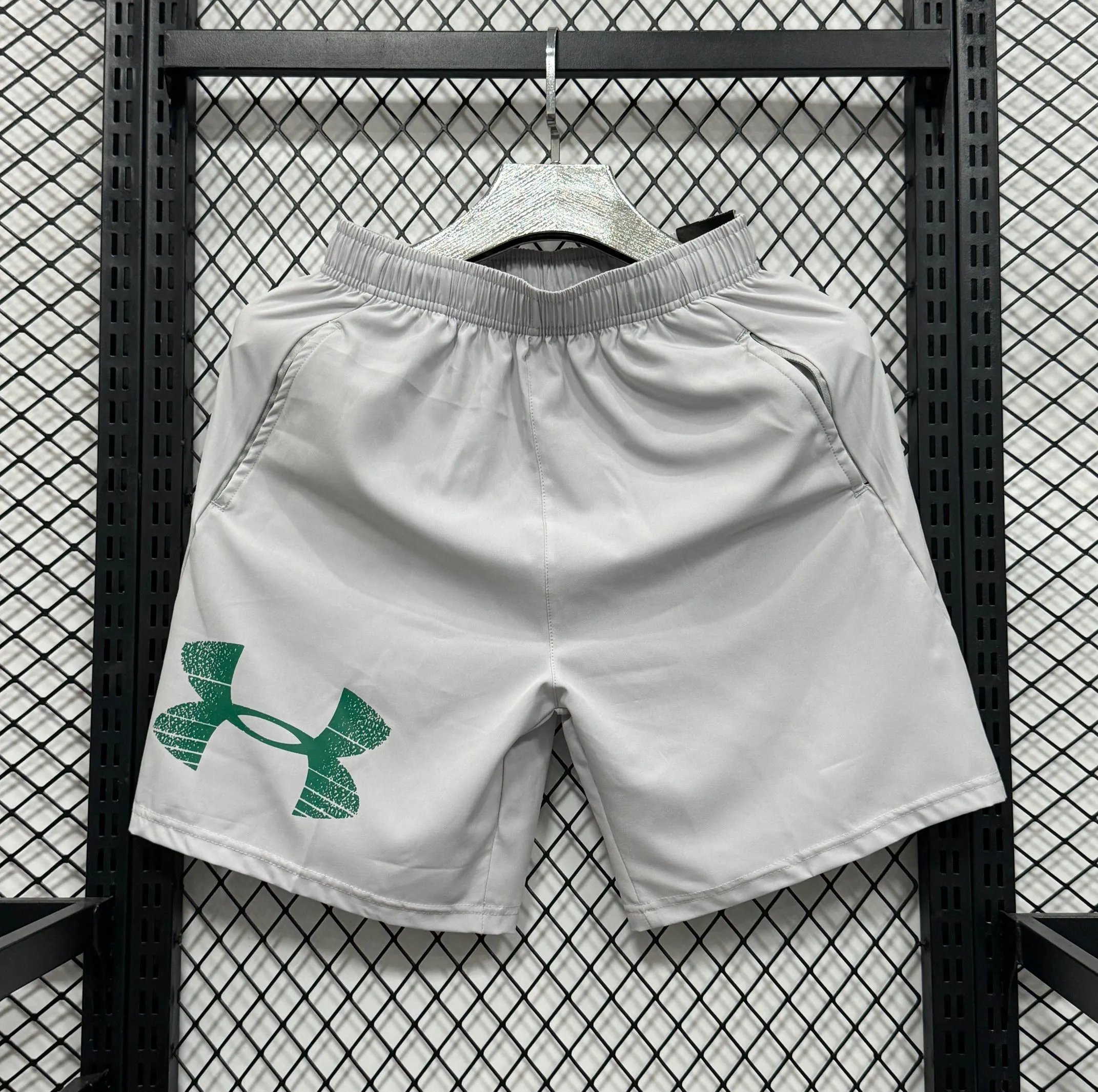 Under Armour Running Shorts Black with Gray Mesh Detail - 9