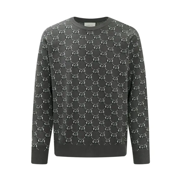 Gucci GG Monogram Knit Sweater Gray - 8