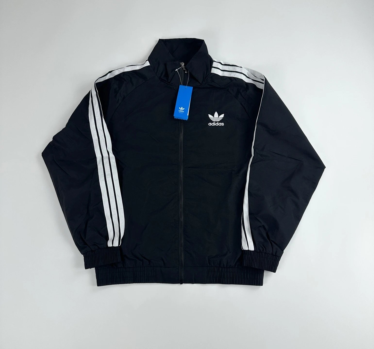 Adidas Windbreaker Black Hooded Jacket Outerwear - 8