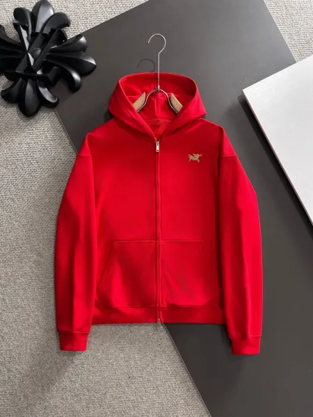 Moncler Genius Hoodie Red Full-Zip Hoodie - 1