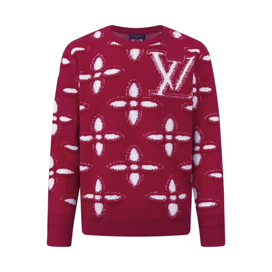 Louis Vuitton Monogram Knit Sweater Burgundy