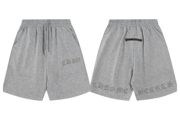 Chrome Hearts Cross Embroidered Sweatshorts Gray Shorts - 14