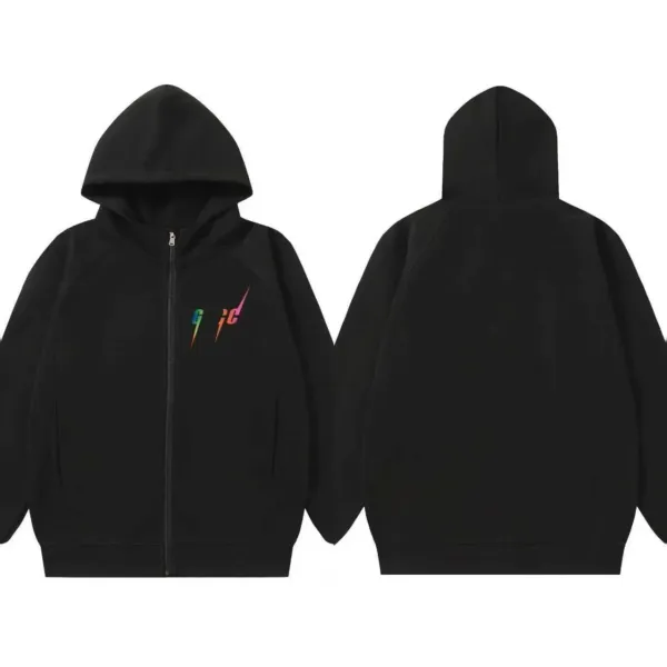 Design Rainbow Lightning Hoodie Black - 6