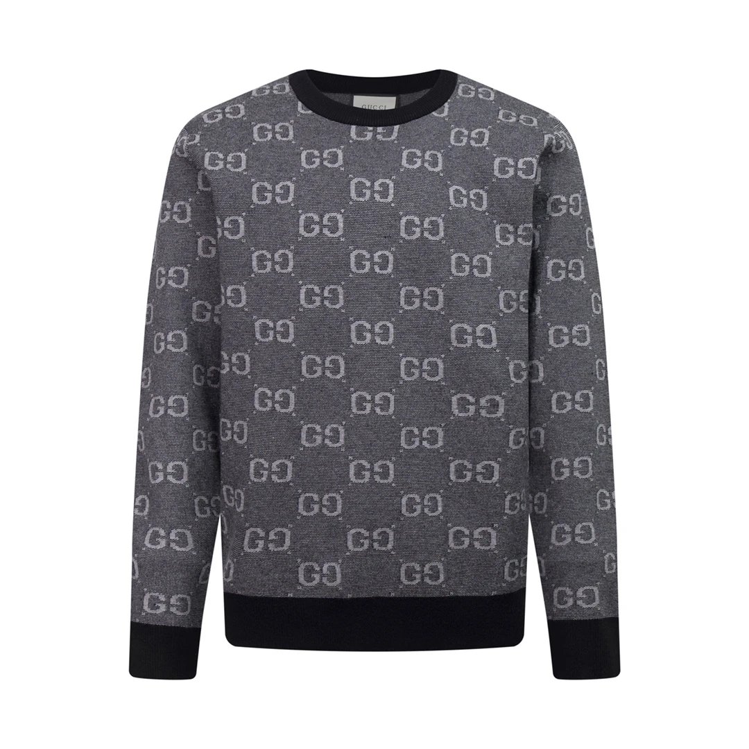 Gucci GG Monogram Knit Sweater Gray
