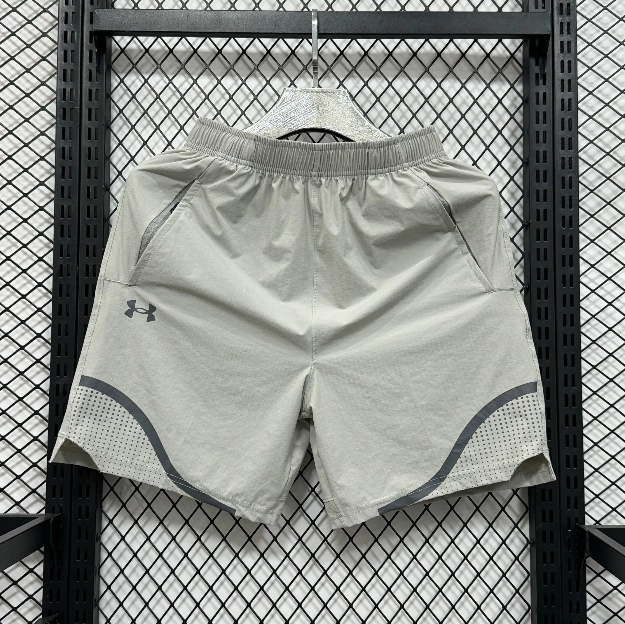 Under Armour Running Shorts Black with Gray Mesh Detail - 7