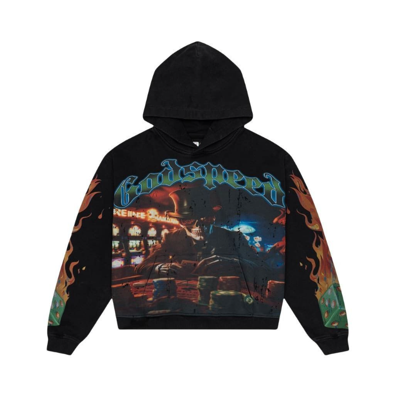 Godspeed Statue of Liberty Graphic Zip-Up Hoodie Black - 9