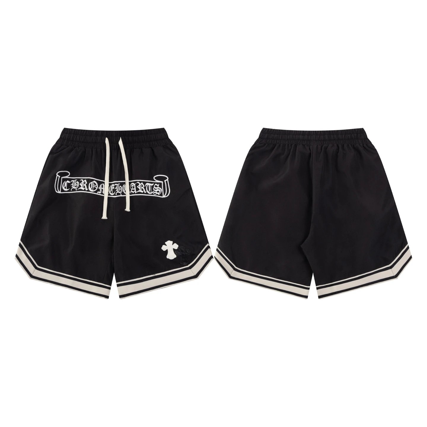 Chrome Hearts Scroll Logo Basketball Shorts Black