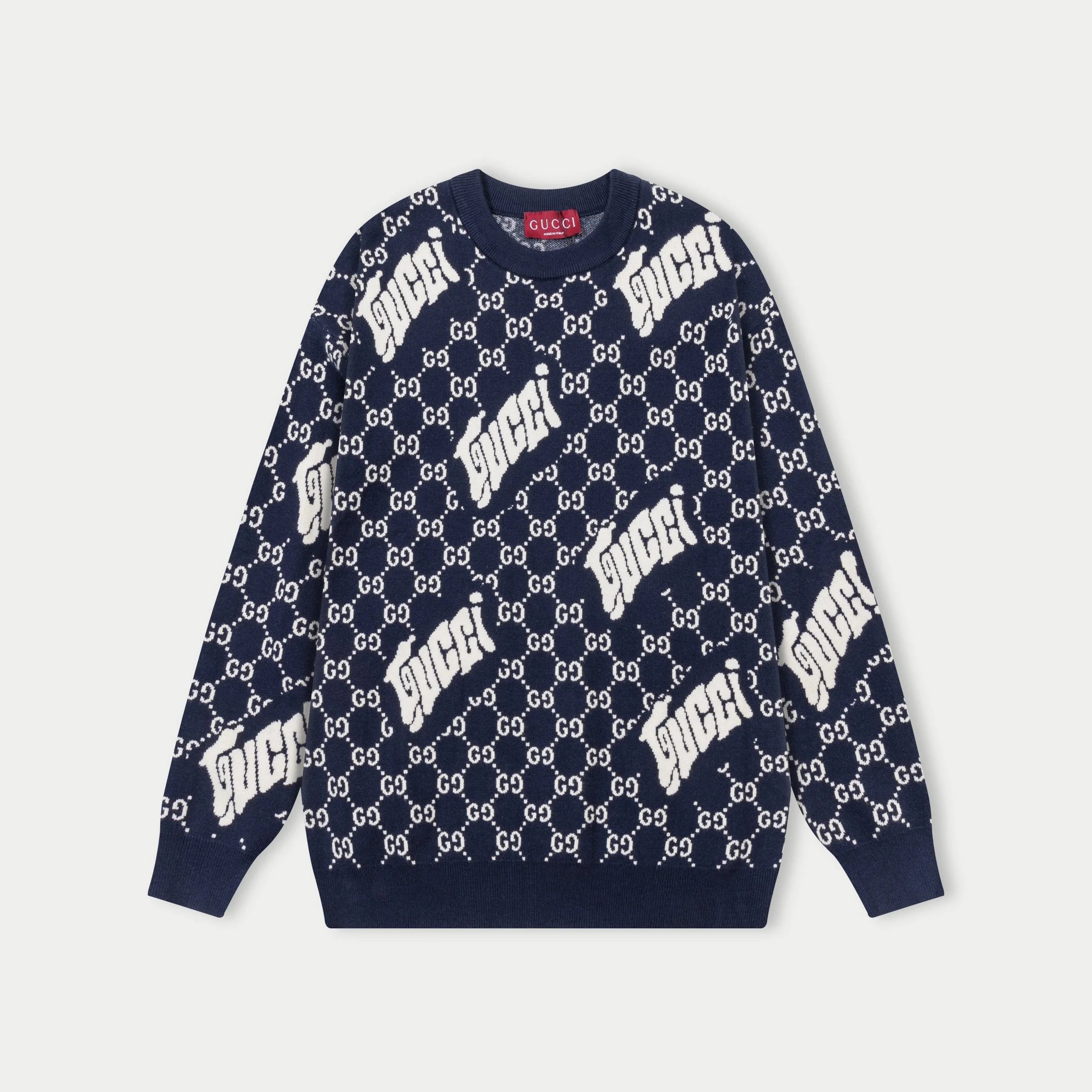 Gucci GG Pattern Knit Sweater White - 17