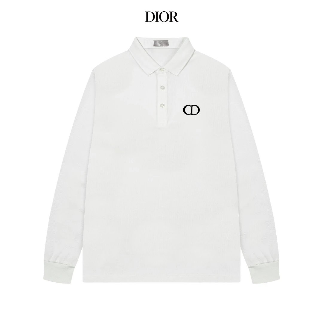 Dior Christian Dior Couture Long Sleeve Polo White Polo Shirt - 8