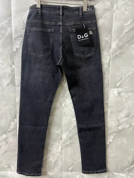 Dolce & Gabbana D&G Logo Patch Dark Wash Jeans - 1