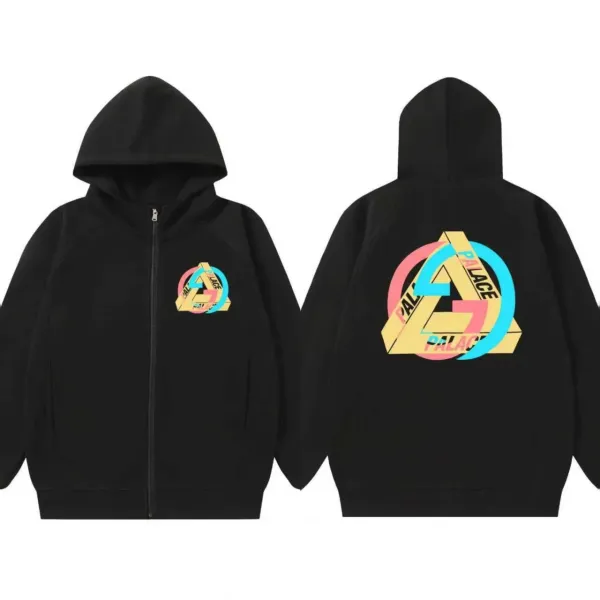 Palace Skateboards Tri-Logo Zip-Up Hoodie Black - 1