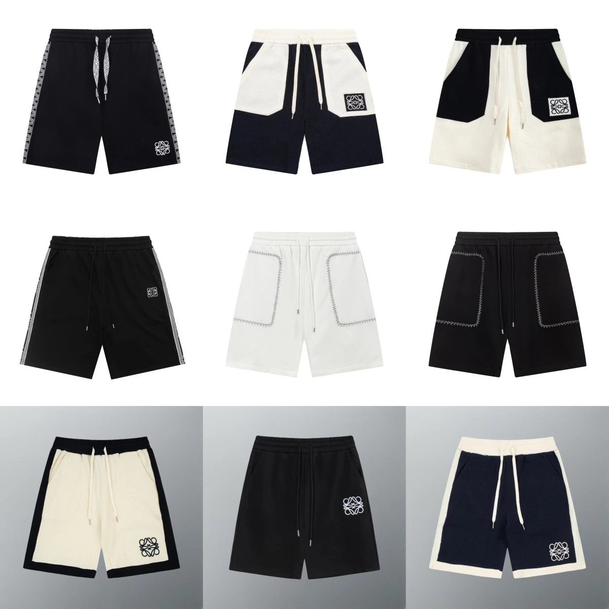 Loewe Anagram Embroidered White Sweat Shorts - 3