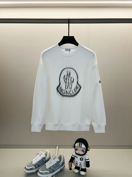 Moncler Graphic Print White Hoodie - 1