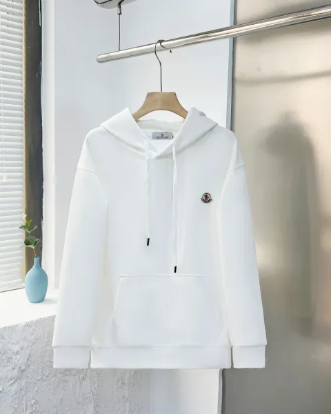 Moncler Logo Hoodie White Hoodie - 1