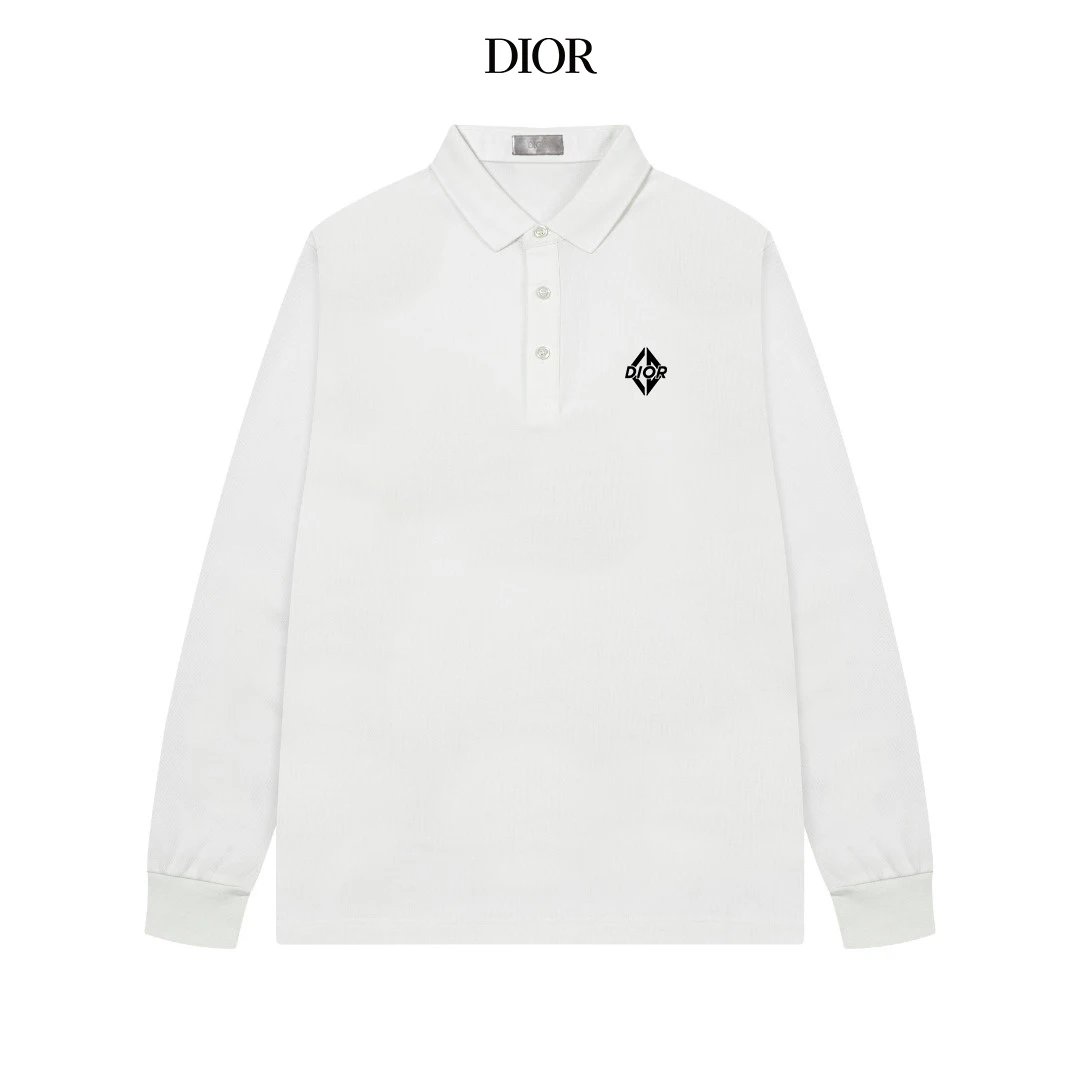 Dior Christian Dior Couture Long Sleeve Polo White Polo Shirt - 6
