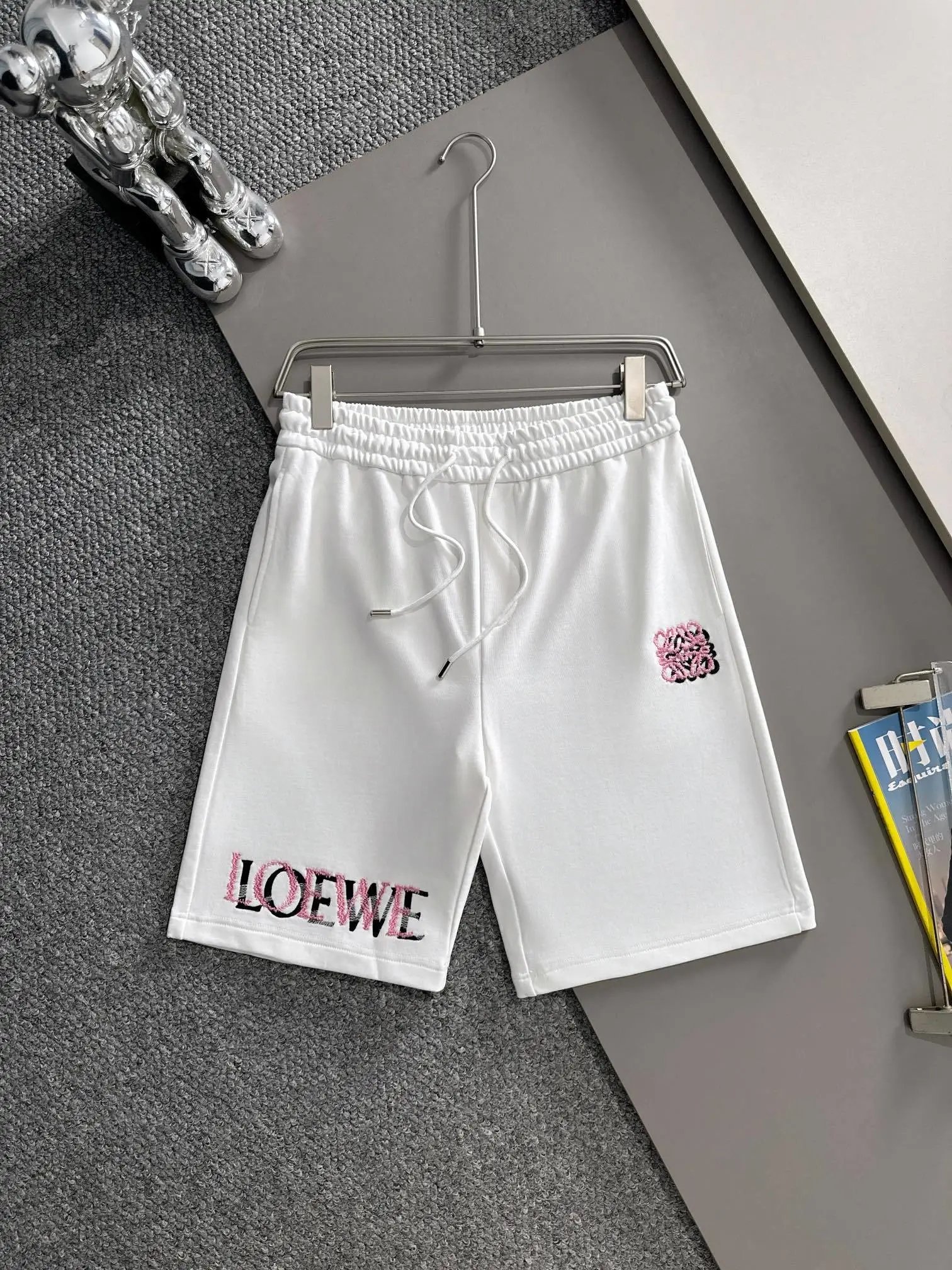 Loewe Embroidered Logo Shorts White