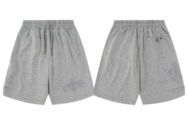 Chrome Hearts Cross Embroidered Sweatshorts Gray Shorts - 16
