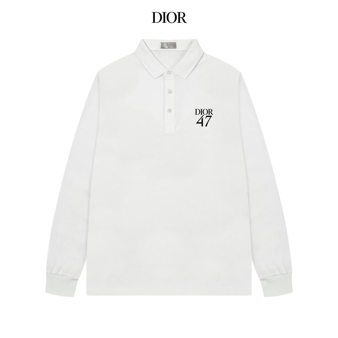 Dior Christian Dior Couture Long Sleeve Polo White Polo Shirt - 4