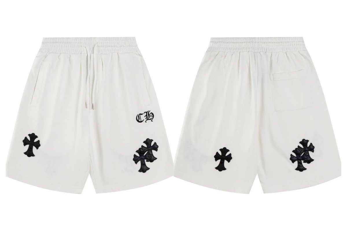 Chrome Hearts Cross Embroidered Shorts White