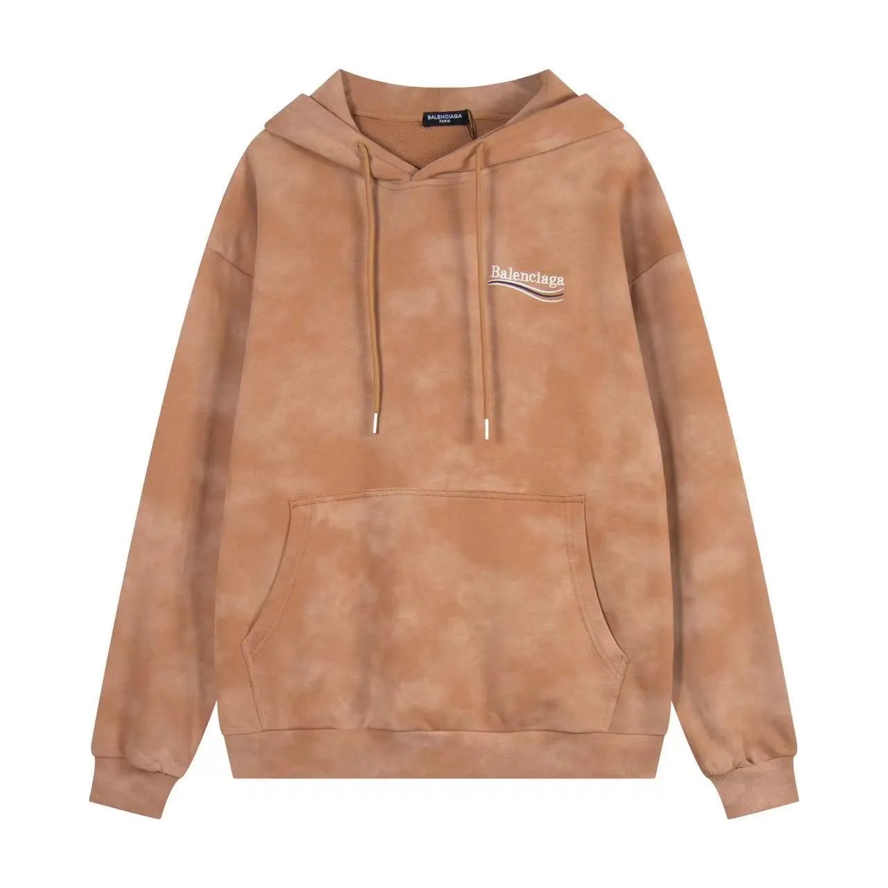 Balenciaga Logo-Embroidered Tie-Dye Sweatpants Beige - 8