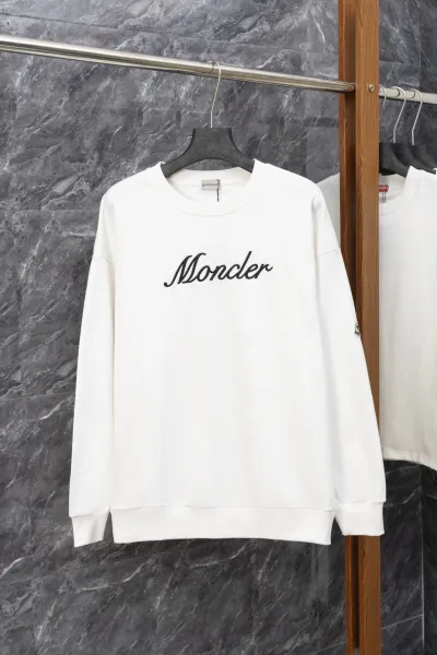 Moncler Script Logo White Hoodie - 1