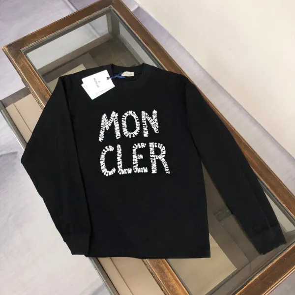 Moncler Multicolor Logo Long-Sleeve T-Shirt Black - 4