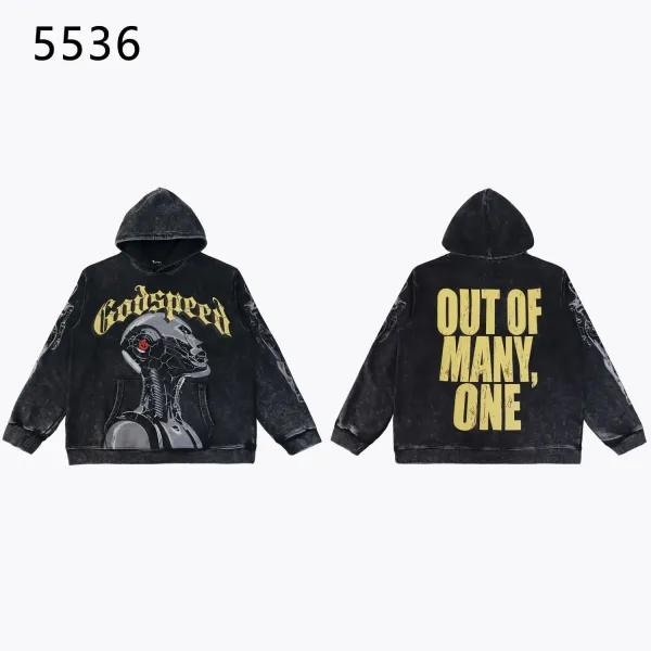 Godspeed Out Of Many, One Acid Wash Hoodie - 1