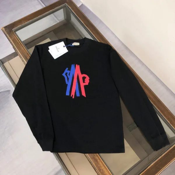 Moncler Multicolor Logo Long-Sleeve T-Shirt Black - 11