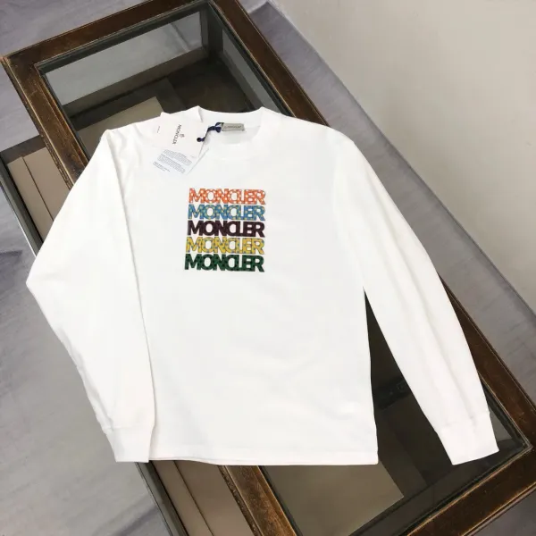 Moncler Multicolor Logo Long-Sleeve T-Shirt Black - 15