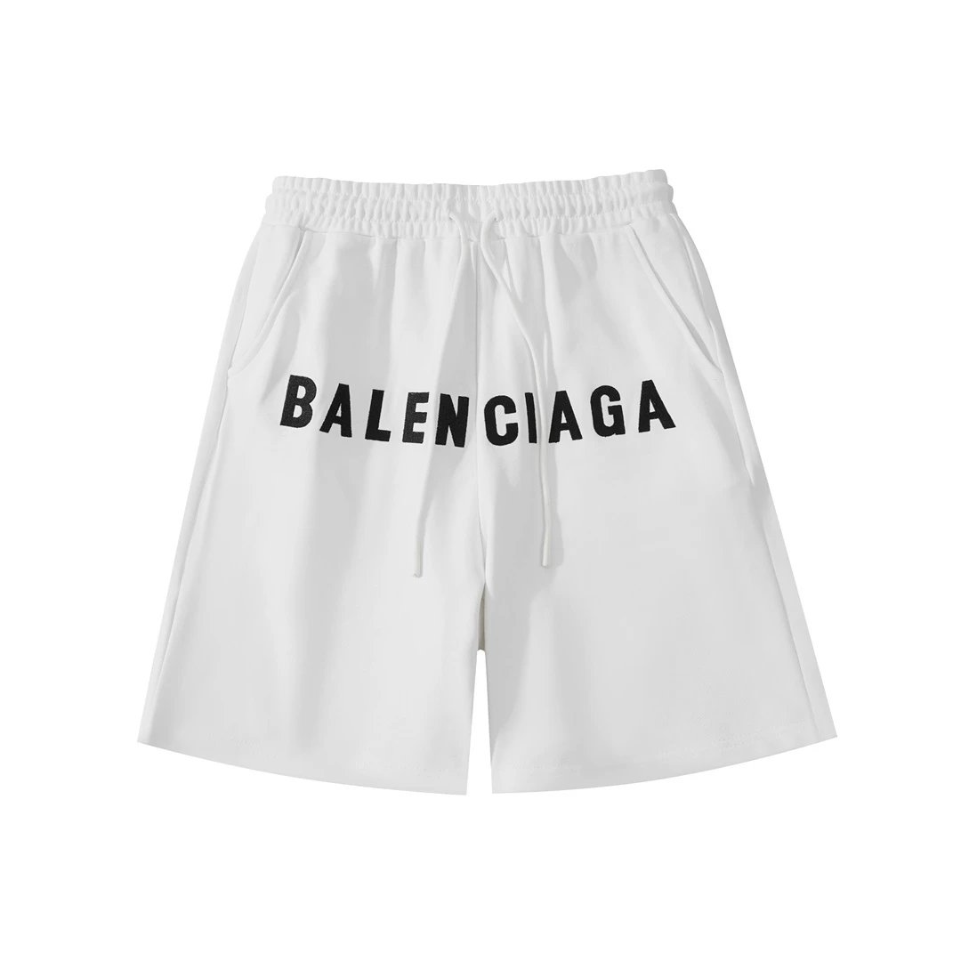 Balenciaga Shorts Logo Print Drawstring — 01