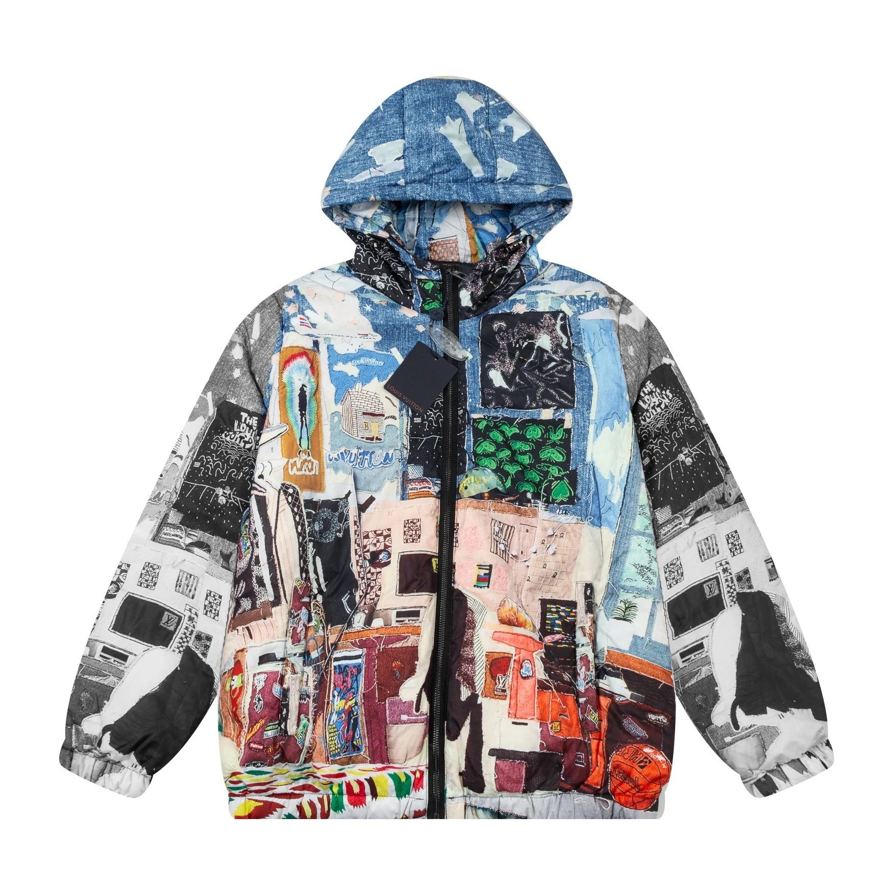 Dior CD Monogram All-Over Print Puffer Jacket in Dark Gray Down Jacket - 5