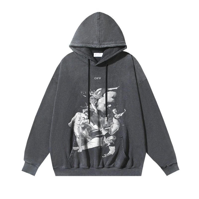 Off-White Graphic Print Hoodie Black - 5