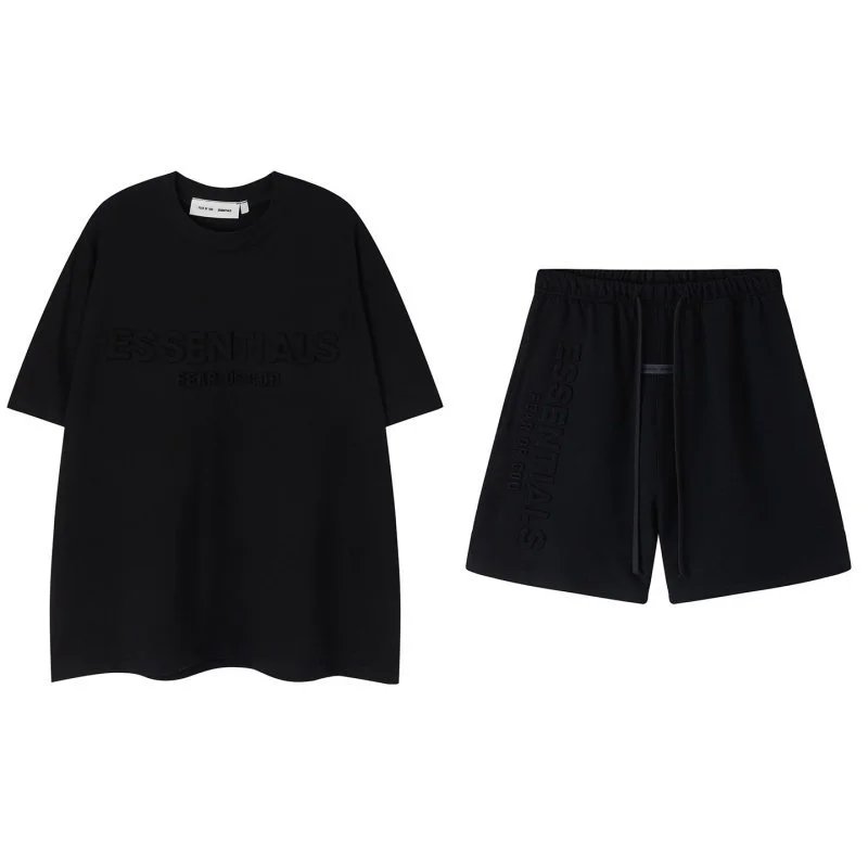 Fear of God Matching Sets Essentials logo crewneck T-shirt and shorts set — 37