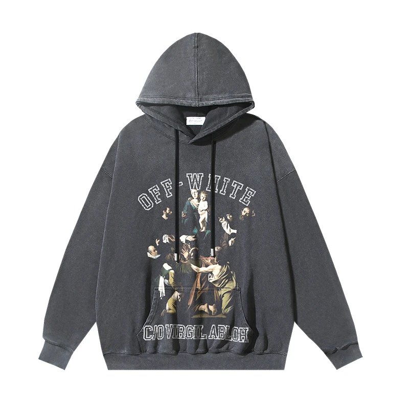 Off-White Graphic Print Hoodie Black - 4