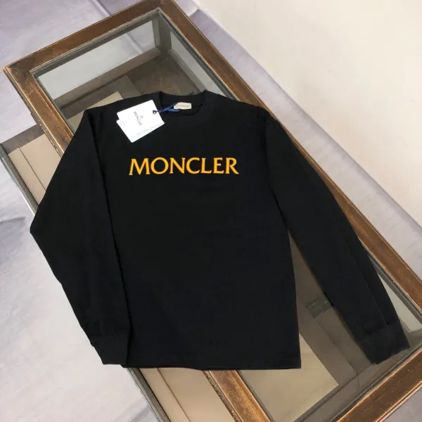 Moncler Multicolor Logo Long-Sleeve T-Shirt Black - 8