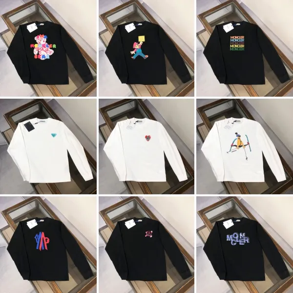 Moncler Multicolor Logo Long-Sleeve T-Shirt Black - 3