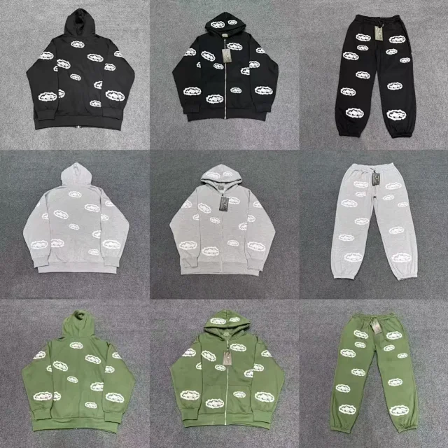 Denim Tears Hoodies & Sweatshirts Zip-Up Hooded Cotton-Wreath Print product detail image 1