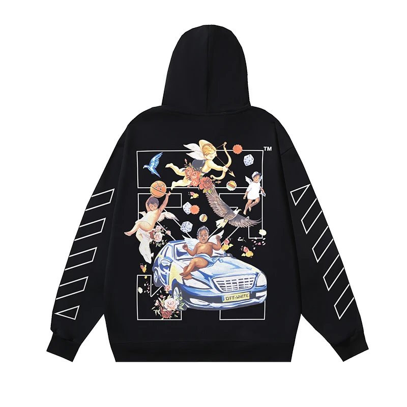 Off-White Graphic Print Hoodie Black - 13