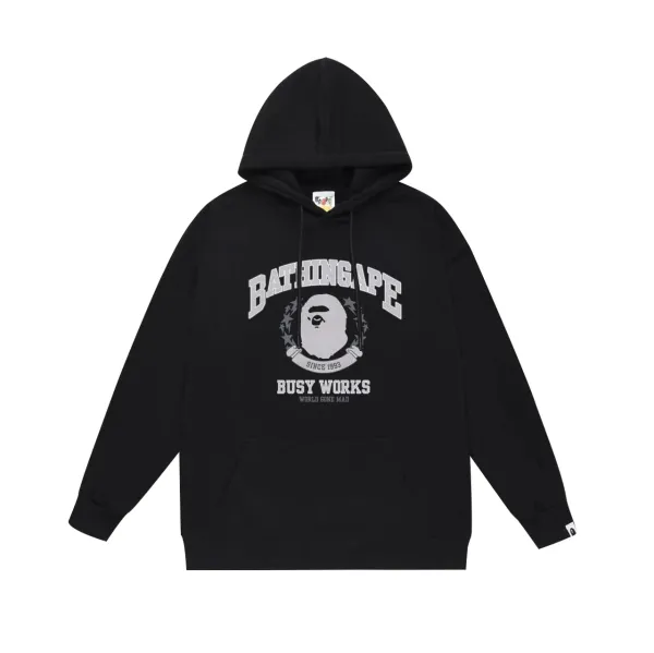 A Bathing Ape Busy Works Arch Logo Hoodie White - 10