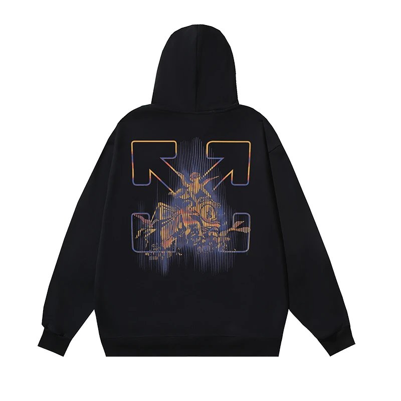 Off-White Graphic Print Hoodie Black - 17