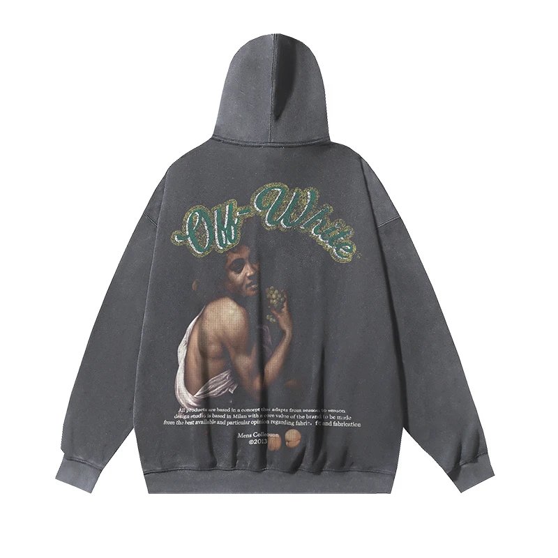Off-White Graphic Print Hoodie Black - 9