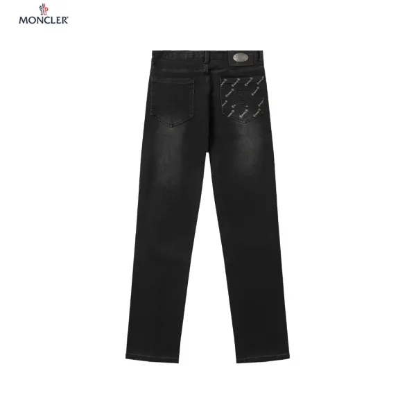 Moncler Logo-Print Black Jeans - 1
