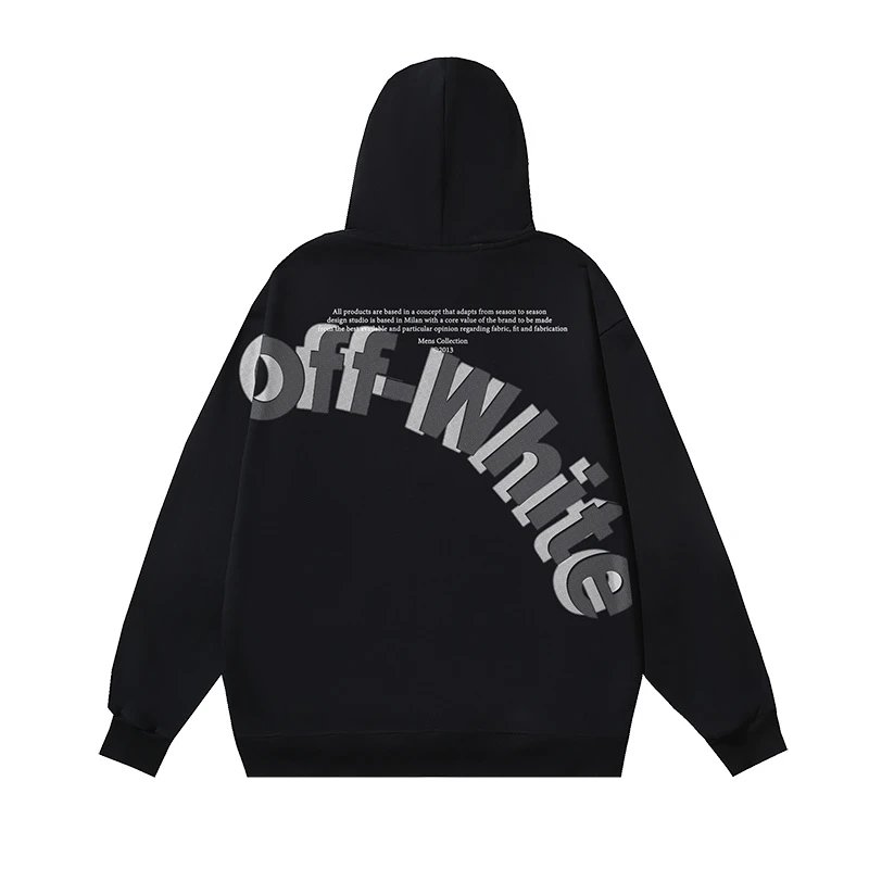 Off-White Graphic Print Hoodie Black - 15