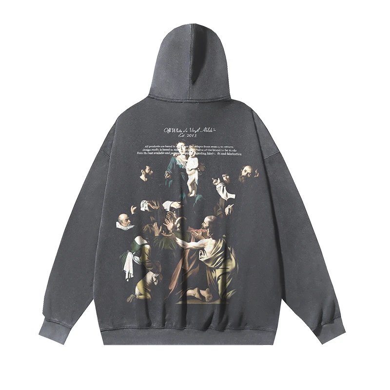 Off-White Graphic Print Hoodie Black - 6