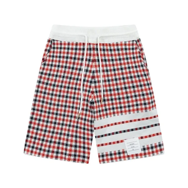 Design Plaid Knit Shorts Gray - 7