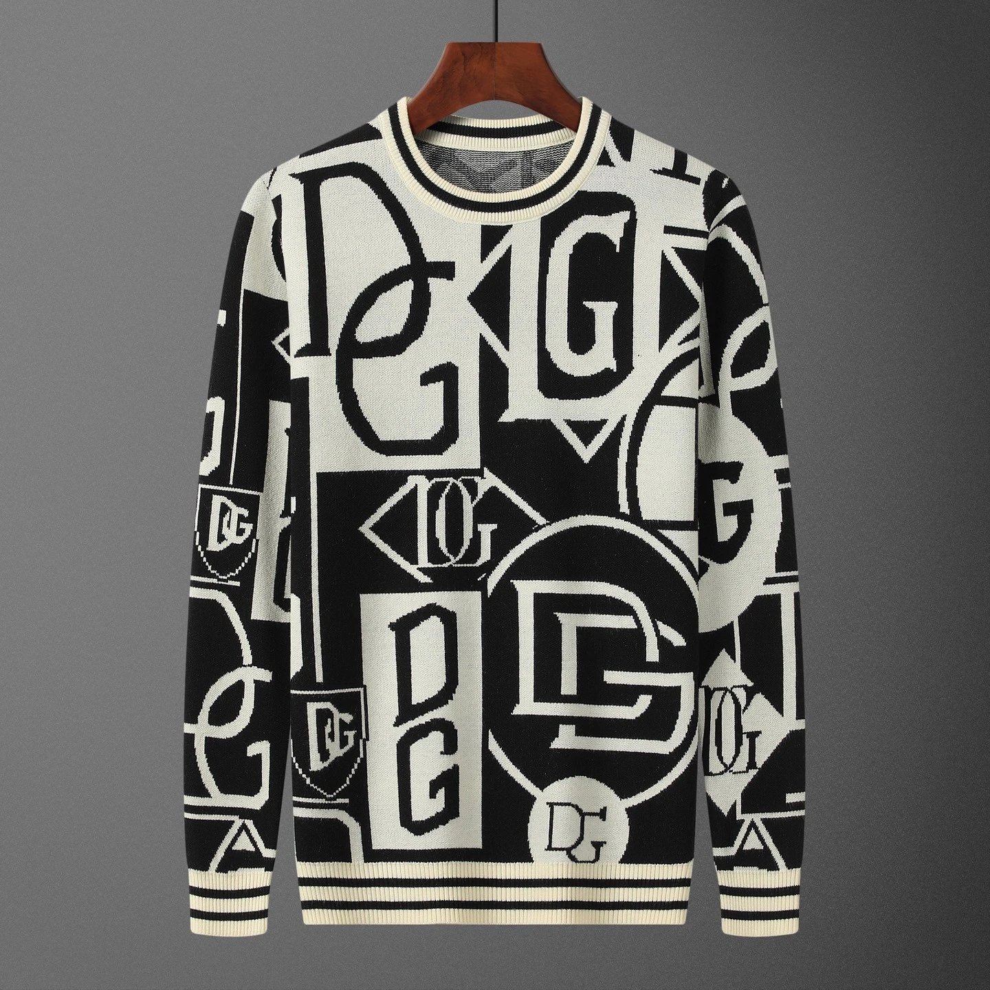 Prada Milano Logo Knit Sweater Navy with Orange Trim - 13