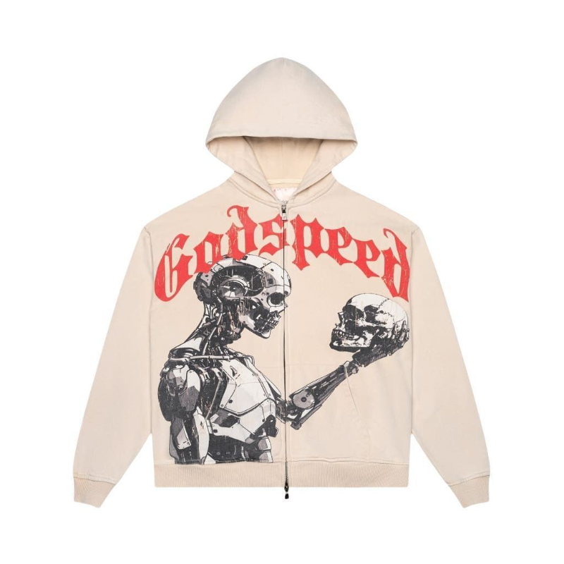 Godspeed Statue of Liberty Graphic Zip-Up Hoodie Black - 17