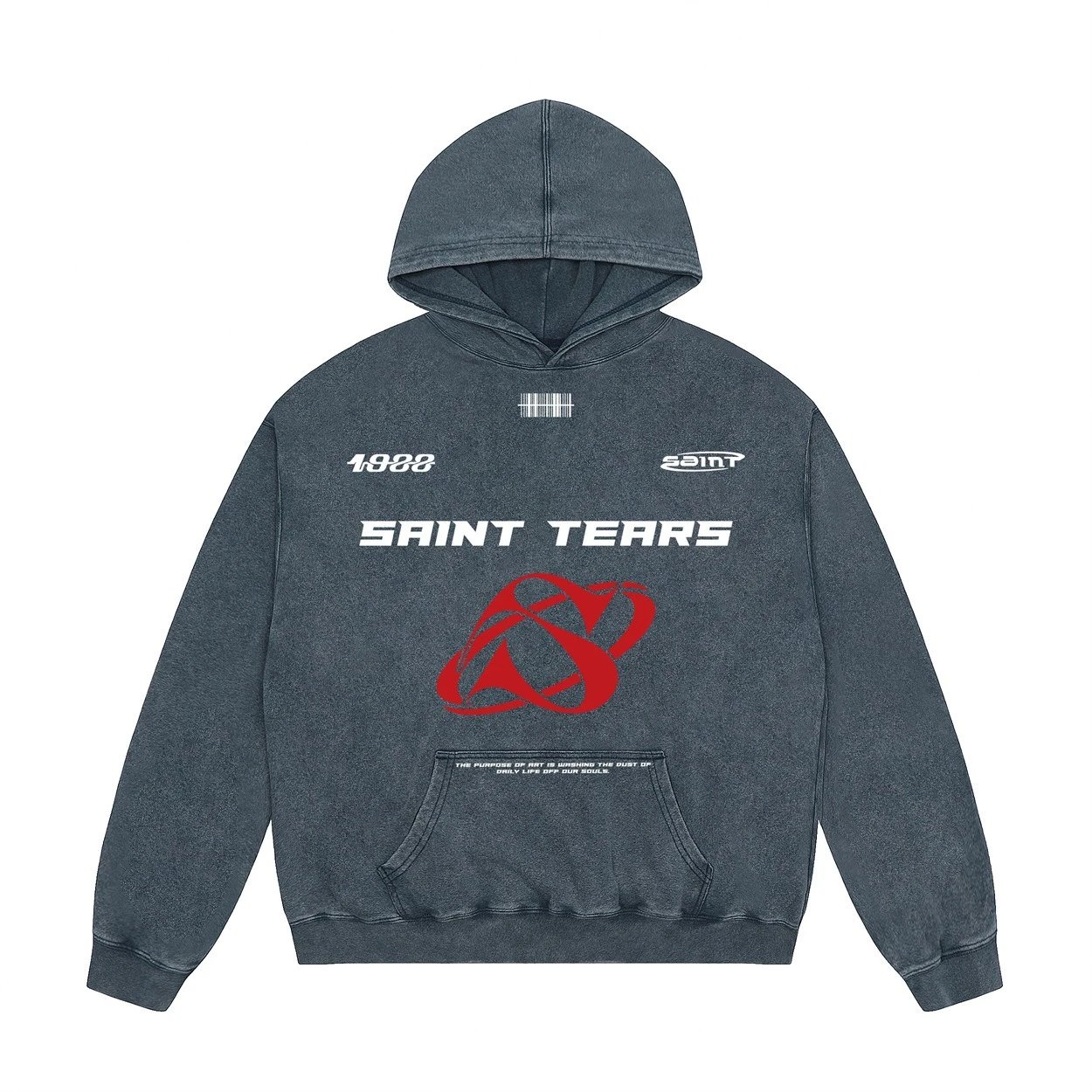 Saint Tears Saint Tears Hoodie Gray Washed - 9