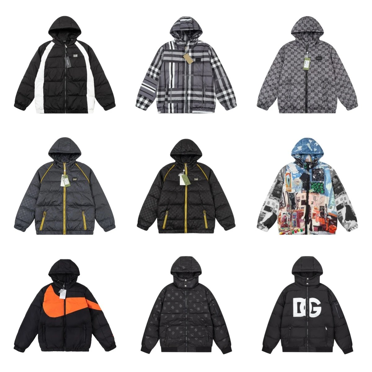 Dior CD Monogram All-Over Print Puffer Jacket in Dark Gray Down Jacket - 3