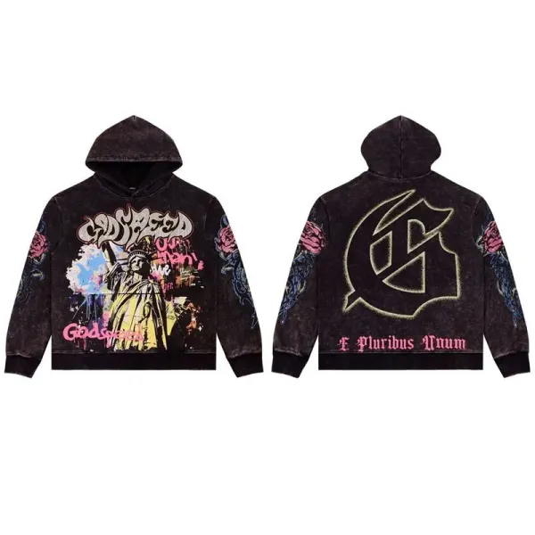 Godspeed Statue of Liberty Graphic Hoodie Black - 1